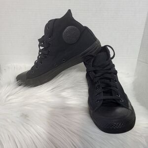Converse Black High-Top Sneakers, Size Mens 8, Womens 10
